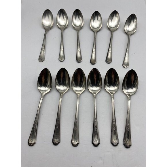 Oneida Community‎ Duro Plate Beverly Silverplate Teaspoon Set of 12 VTG 1922 - Picture 1 of 11
